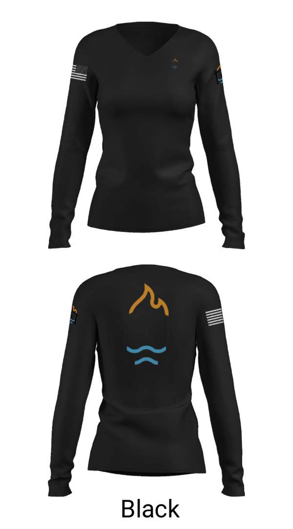 Womens Long Sleeve Vneck Shirt, Home Rescue Pro, , Teamtime, Team time, sublimation, custom sports apparel, team uniforms, spirit wear, spiritwear, sports uniforms, custom shirts, team store, custom team store, fundraiser sports, apparel fundraiser