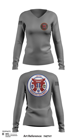Womens Long Sleeve Vneck Shirt, , Army, Teamtime, Team time, sublimation, custom sports apparel, team uniforms, spirit wear, spiritwear, sports uniforms, custom shirts, team store, custom team store, fundraiser sports, apparel fundraiser