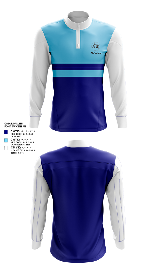 Quarter Zip Jacket, McFarland Girls Basketball, Women's Basketball, Teamtime, Team time, sublimation, custom sports apparel, team uniforms, spirit wear, spiritwear, sports uniforms, custom shirts, team store, custom team store, fundraiser sports, apparel fundraiser