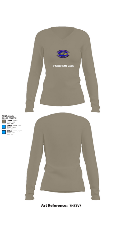 Falcon Team, JMRC 44221866 Women's Long Sleeve V-neck Shirt - 62