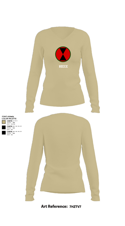 RECCE 67362725 Women's Long Sleeve V-neck Shirt - 82