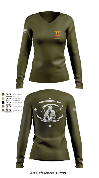 V3/7 50293061 Women's Long Sleeve V-neck Shirt -1 12