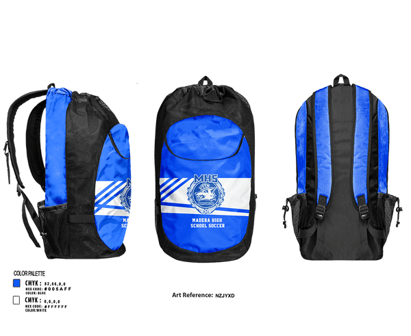 Gear Bag, Madera High School Soccer, Men's Soccer, Teamtime, Team time, sublimation, custom sports apparel, team uniforms, spirit wear, spiritwear, sports uniforms, custom shirts, team store, custom team store, fundraiser sports, apparel fundraiser