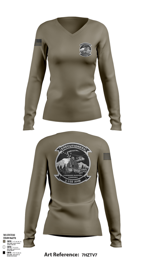 Womens Long Sleeve Vneck Shirt, Executioners, , Teamtime, Team time, sublimation, custom sports apparel, team uniforms, spirit wear, spiritwear, sports uniforms, custom shirts, team store, custom team store, fundraiser sports, apparel fundraiser