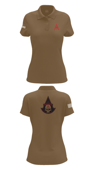 Women's Short Sleeve Performance Polo, A Co. 1-3 AB, Army, Teamtime, Team time, sublimation, custom sports apparel, team uniforms, spirit wear, spiritwear, sports uniforms, custom shirts, team store, custom team store, fundraiser sports, apparel fundraiser