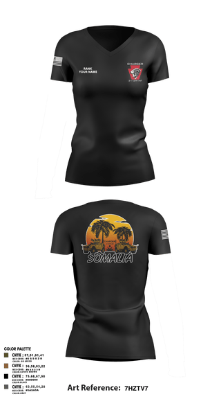 Womens Short Sleeve Vneck Shirt, Charger Co. / 2-112th Infantry Battalion, National Guard, Teamtime, Team time, sublimation, custom sports apparel, team uniforms, spirit wear, spiritwear, sports uniforms, custom shirts, team store, custom team store, fundraiser sports, apparel fundraiser