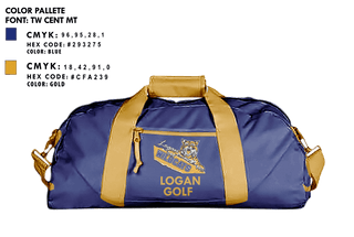 Duffle Bag, Logan High School Golf, Golf, Teamtime, Team time, sublimation, custom sports apparel, team uniforms, spirit wear, spiritwear, sports uniforms, custom shirts, team store, custom team store, fundraiser sports, apparel fundraiser