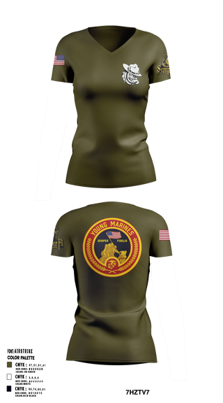Womens Short Sleeve Vneck Shirt, Rogue Valley, Marines, Teamtime, Team time, sublimation, custom sports apparel, team uniforms, spirit wear, spiritwear, sports uniforms, custom shirts, team store, custom team store, fundraiser sports, apparel fundraiser