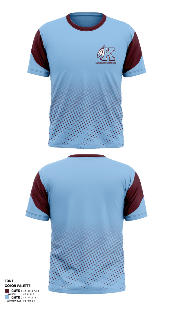 Short Sleeve Performance Shirt, Kankakee High School Band, Spirit Store, Teamtime, Team time, sublimation, custom sports apparel, team uniforms, spirit wear, spiritwear, sports uniforms, custom shirts, team store, custom team store, fundraiser sports, apparel fundraiser