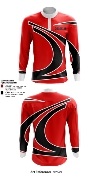 Quarter Zip Jacket, Colonial, Men's Lacrosse, Teamtime, Team time, sublimation, custom sports apparel, team uniforms, spirit wear, spiritwear, sports uniforms, custom shirts, team store, custom team store, fundraiser sports, apparel fundraiser