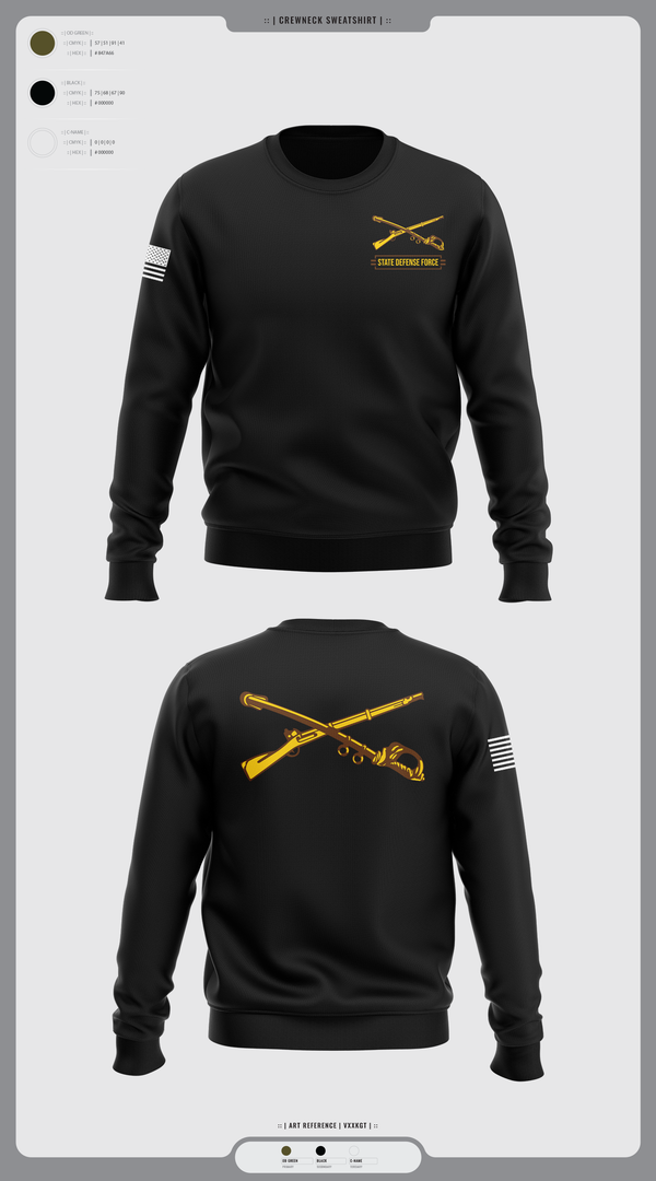 Crew Neck Sweatshirt, State Defense Force, Army, Teamtime, Team time, sublimation, custom sports apparel, team uniforms, spirit wear, spiritwear, sports uniforms, custom shirts, team store, custom team store, fundraiser sports, apparel fundraiser