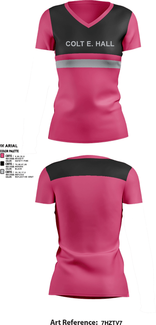 Womens Short Sleeve Vneck Shirt, COLT E. HALL, , Teamtime, Team time, sublimation, custom sports apparel, team uniforms, spirit wear, spiritwear, sports uniforms, custom shirts, team store, custom team store, fundraiser sports, apparel fundraiser
