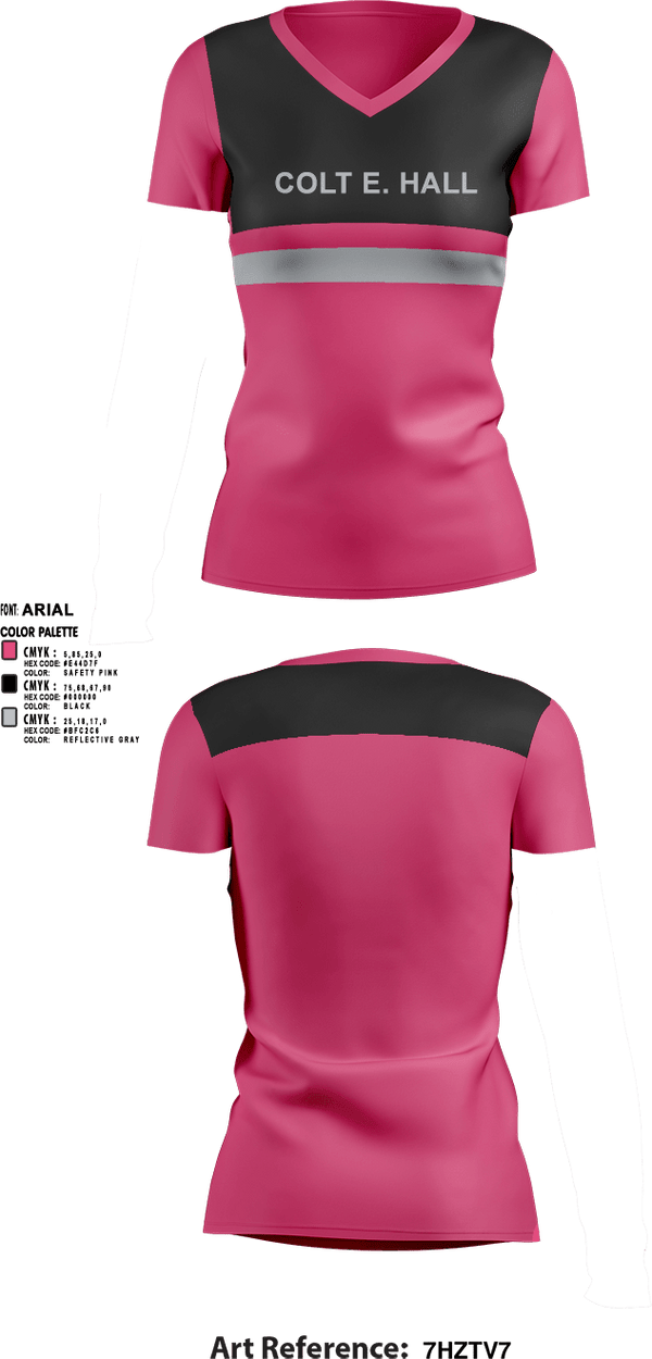 Womens Short Sleeve Vneck Shirt, COLT E. HALL, , Teamtime, Team time, sublimation, custom sports apparel, team uniforms, spirit wear, spiritwear, sports uniforms, custom shirts, team store, custom team store, fundraiser sports, apparel fundraiser