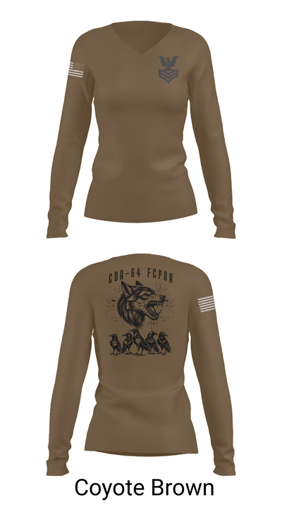 CDA 64 12212221 Women's Long Sleeve V-neck Shirt - 16