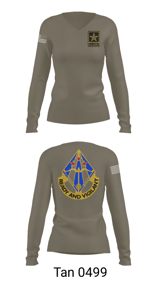 Women's Long Sleeve Vneck Shirt, Air defense, National Guard, Teamtime, Team time, sublimation, custom sports apparel, team uniforms, spirit wear, spiritwear, sports uniforms, custom shirts, team store, custom team store, fundraiser sports, apparel fundraiser