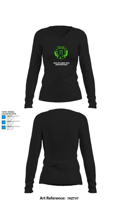 White Settlement Youth Association Soccer 16472718 Women's Long Sleeve V-neck Shirt - 34