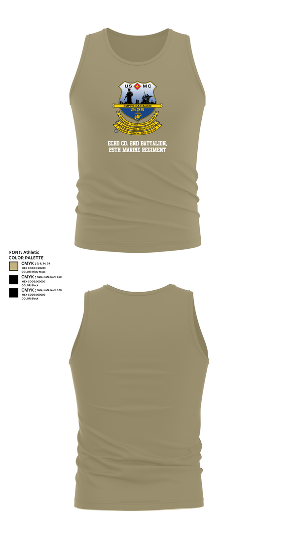 Tank Top, Echo Co. 2nd battalion, 25th Marine Regiment, , Teamtime, Team time, sublimation, custom sports apparel, team uniforms, spirit wear, spiritwear, sports uniforms, custom shirts, team store, custom team store, fundraiser sports, apparel fundraiser