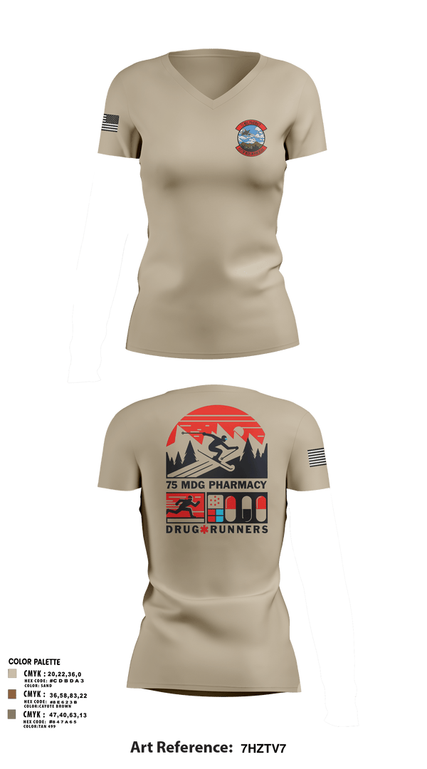 Womens Short Sleeve Vneck Shirt, 75 HCOS SGGD, Air Force, Teamtime, Team time, sublimation, custom sports apparel, team uniforms, spirit wear, spiritwear, sports uniforms, custom shirts, team store, custom team store, fundraiser sports, apparel fundraiser
