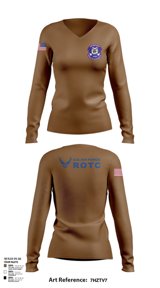Womens Long Sleeve Vneck Shirt, Detachment 035, Air Force, Teamtime, Team time, sublimation, custom sports apparel, team uniforms, spirit wear, spiritwear, sports uniforms, custom shirts, team store, custom team store, fundraiser sports, apparel fundraiser