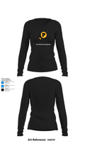 Pontotoc Warriors 5056455 Women's Long Sleeve V-neck Shirt - 34