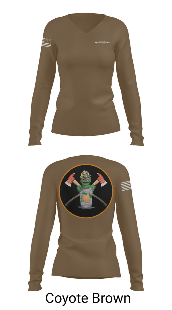 Womens Long Sleeve Vneck Shirt, 91 Bravo, Fire Department, Teamtime, Team time, sublimation, custom sports apparel, team uniforms, spirit wear, spiritwear, sports uniforms, custom shirts, team store, custom team store, fundraiser sports, apparel fundraiser