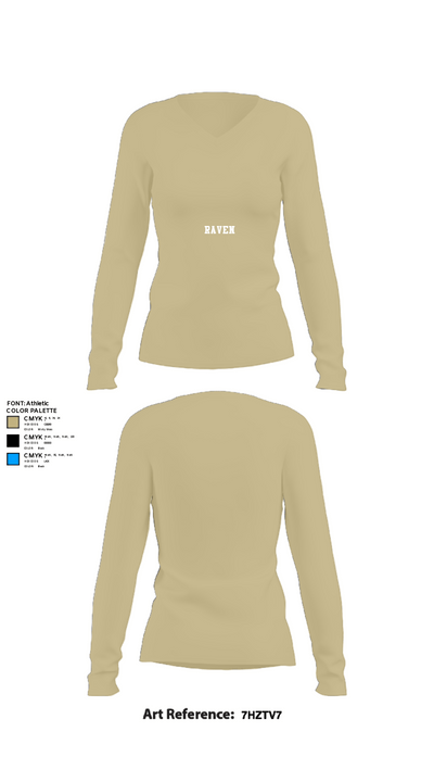 Raven 96310288 Women's Long Sleeve V-neck Shirt - 82