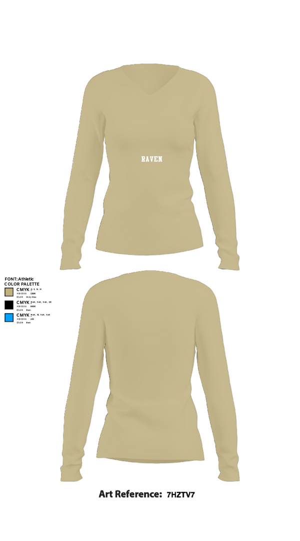 Women's Long Sleeve Vneck Shirt, Raven, Air Force, Teamtime, Team time, sublimation, custom sports apparel, team uniforms, spirit wear, spiritwear, sports uniforms, custom shirts, team store, custom team store, fundraiser sports, apparel fundraiser
