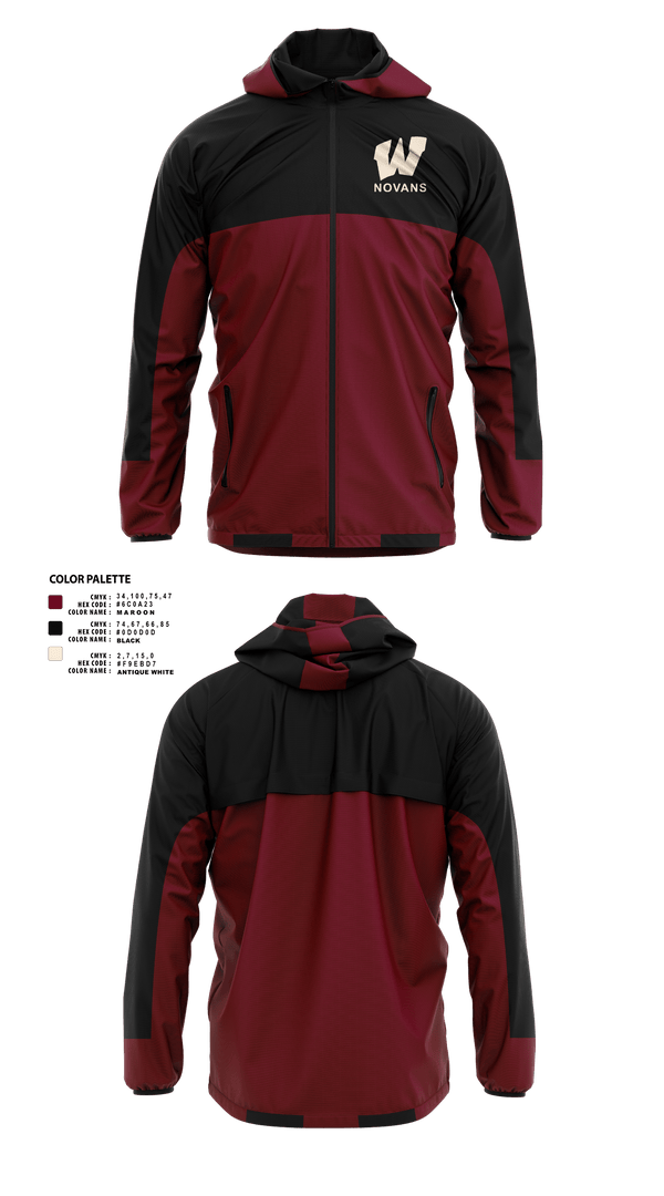 Windbreaker, Novans, Men's Basketball, Teamtime, Team time, sublimation, custom sports apparel, team uniforms, spirit wear, spiritwear, sports uniforms, custom shirts, team store, custom team store, fundraiser sports, apparel fundraiser
