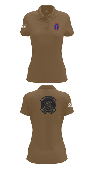 Womens Short Sleeve Performance Polo, 100th Battalion 442nd Infantry Delta dragons, Army, Teamtime, Team time, sublimation, custom sports apparel, team uniforms, spirit wear, spiritwear, sports uniforms, custom shirts, team store, custom team store, fundraiser sports, apparel fundraiser