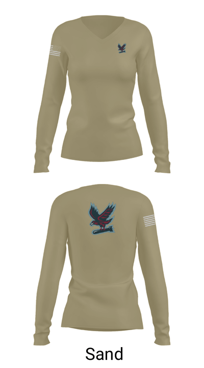 Hawksquad 45976731 Women's Long Sleeve V-neck Shirt - 47