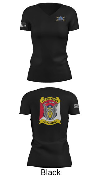 Womens Short Sleeve Vneck Shirt, B Troop 2-17 Cav REGT, , Teamtime, Team time, sublimation, custom sports apparel, team uniforms, spirit wear, spiritwear, sports uniforms, custom shirts, team store, custom team store, fundraiser sports, apparel fundraiser