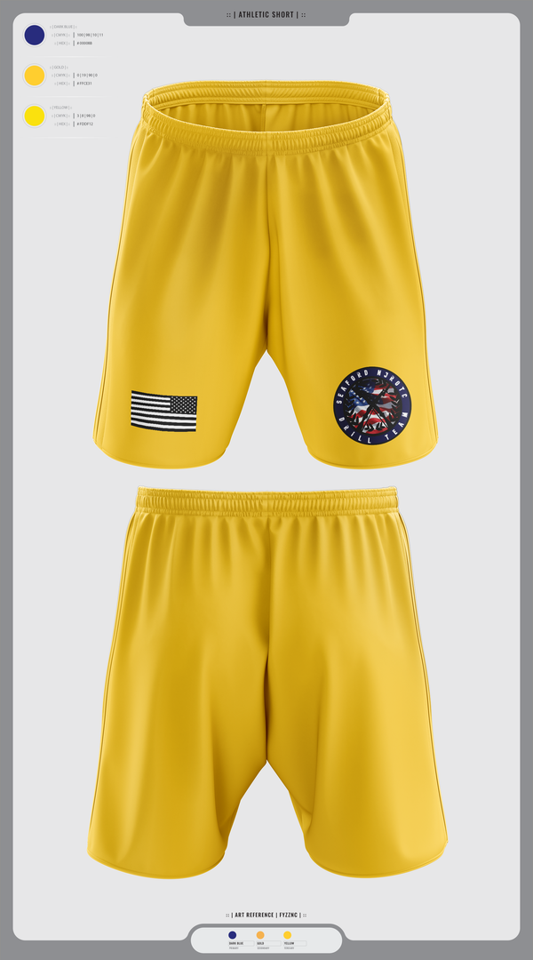 Athletic Shorts With Pockets, Seaford NJROTC, Navy, Teamtime, Team time, sublimation, custom sports apparel, team uniforms, spirit wear, spiritwear, sports uniforms, custom shirts, team store, custom team store, fundraiser sports, apparel fundraiser