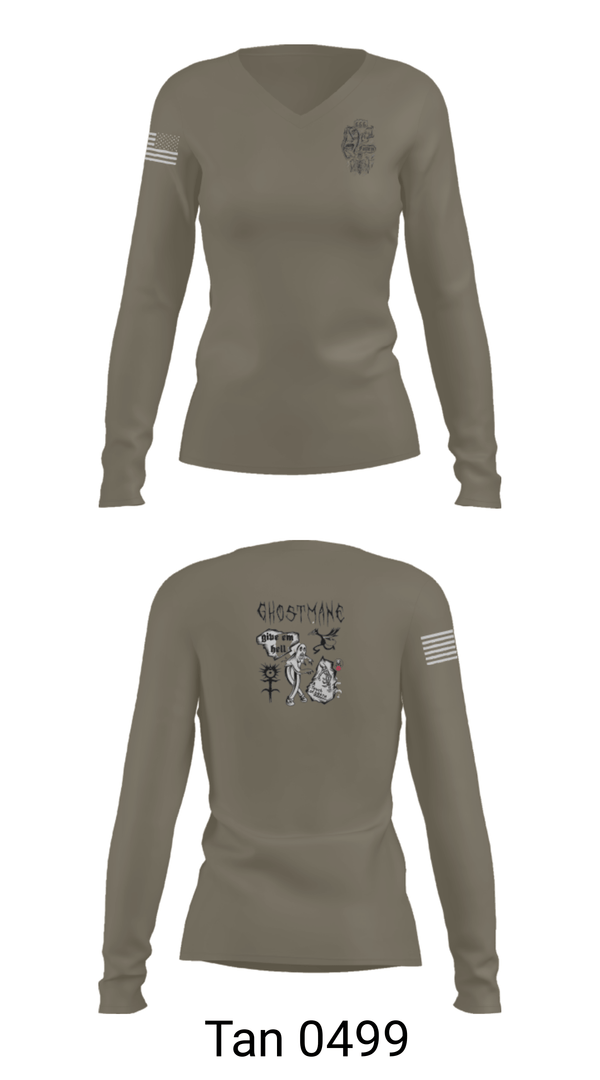 Women's Long Sleeve Vneck Shirt, Ceremonial Platoon, Marines, Teamtime, Team time, sublimation, custom sports apparel, team uniforms, spirit wear, spiritwear, sports uniforms, custom shirts, team store, custom team store, fundraiser sports, apparel fundraiser