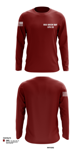 Long Sleeve Performance Shirt, USS GREEN BAY LPD 20, Navy, Teamtime, Team time, sublimation, custom sports apparel, team uniforms, spirit wear, spiritwear, sports uniforms, custom shirts, team store, custom team store, fundraiser sports, apparel fundraiser