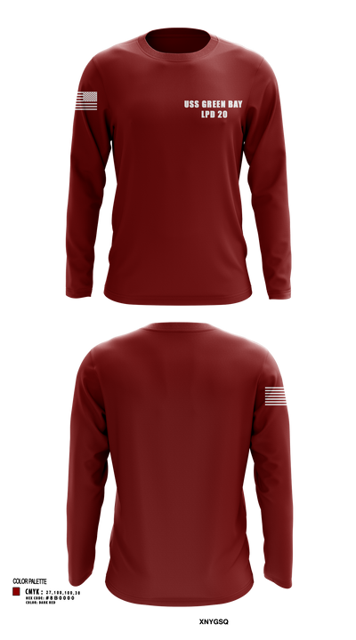 USS GREEN BAY LPD 20 4100581 Long Sleeve Performance Shirt 104