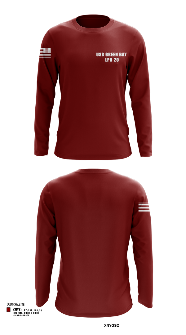 Long Sleeve Performance Shirt, USS GREEN BAY LPD 20, Navy, Teamtime, Team time, sublimation, custom sports apparel, team uniforms, spirit wear, spiritwear, sports uniforms, custom shirts, team store, custom team store, fundraiser sports, apparel fundraiser