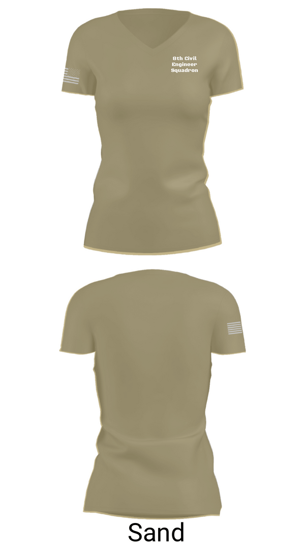 Women's Short Sleeve Vneck Shirt, 8th Civil Engineer Squadron, Air Force, Teamtime, Team time, sublimation, custom sports apparel, team uniforms, spirit wear, spiritwear, sports uniforms, custom shirts, team store, custom team store, fundraiser sports, apparel fundraiser