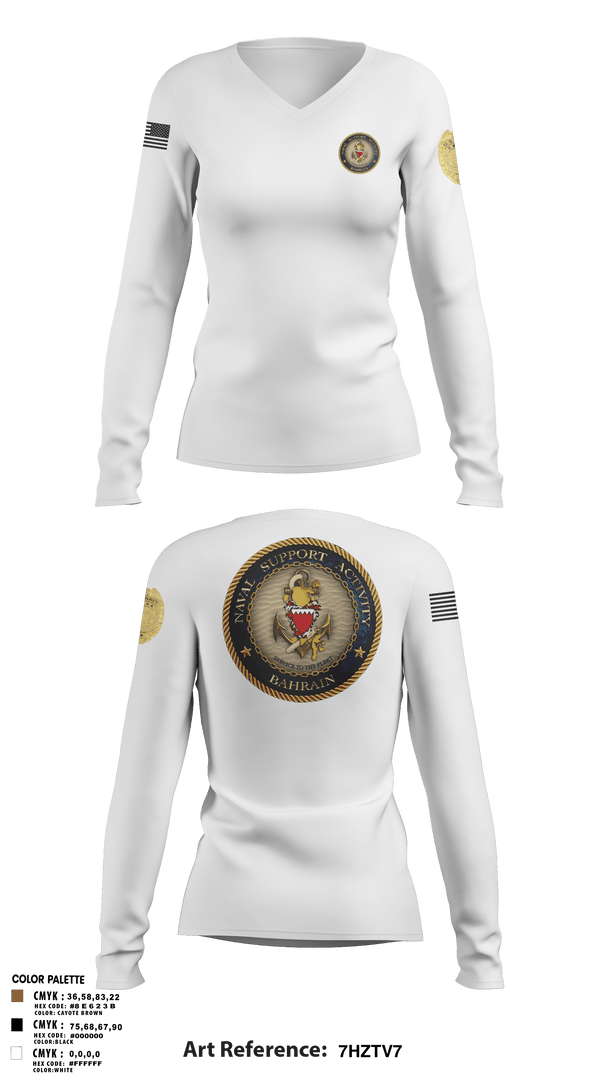 Womens Long Sleeve Vneck Shirt, CMAA, Navy, Teamtime, Team time, sublimation, custom sports apparel, team uniforms, spirit wear, spiritwear, sports uniforms, custom shirts, team store, custom team store, fundraiser sports, apparel fundraiser