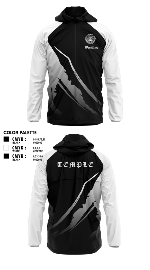 Windbreaker, Temple Wrestling Club, Wrestling, Teamtime, Team time, sublimation, custom sports apparel, team uniforms, spirit wear, spiritwear, sports uniforms, custom shirts, team store, custom team store, fundraiser sports, apparel fundraiser