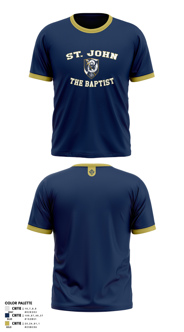 St. John The Baptist K-8 8405823 Old School Cotton Feel Shirt - 1