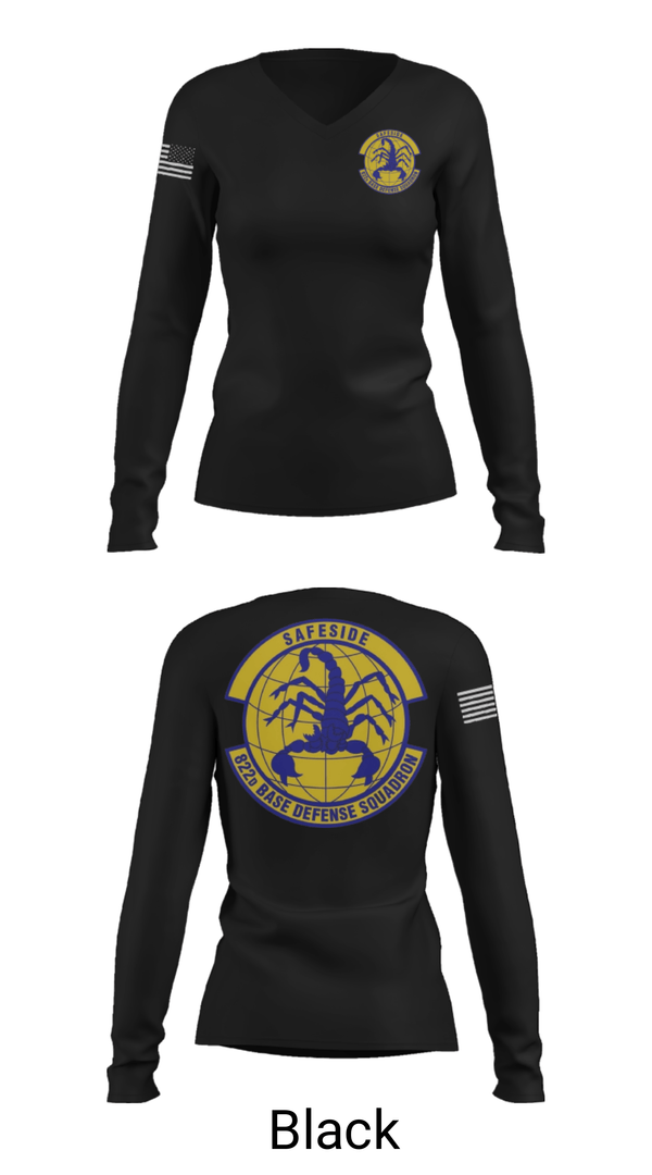 Women's Long Sleeve Vneck Shirt, Safeside, Air Force, Teamtime, Team time, sublimation, custom sports apparel, team uniforms, spirit wear, spiritwear, sports uniforms, custom shirts, team store, custom team store, fundraiser sports, apparel fundraiser