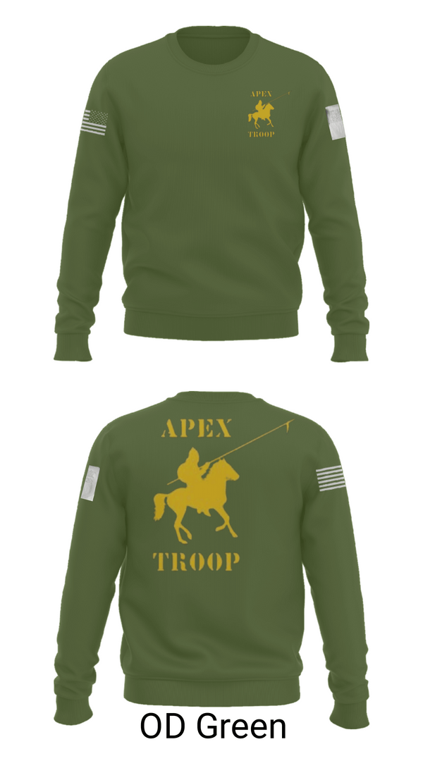 Crew Neck Sweatshirt, Alpha Troop, 1-221 CAV, National Guard, Teamtime, Team time, sublimation, custom sports apparel, team uniforms, spirit wear, spiritwear, sports uniforms, custom shirts, team store, custom team store, fundraiser sports, apparel fundraiser