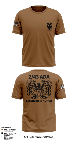 Short Sleeve Performance Shirt, 2/43 ADA, Army, Teamtime, Team time, sublimation, custom sports apparel, team uniforms, spirit wear, spiritwear, sports uniforms, custom shirts, team store, custom team store, fundraiser sports, apparel fundraiser