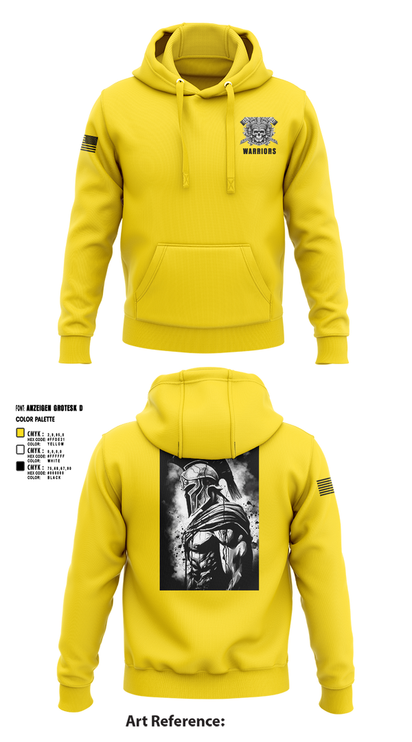 Hoodie, Warriors, Army, Teamtime, Team time, sublimation, custom sports apparel, team uniforms, spirit wear, spiritwear, sports uniforms, custom shirts, team store, custom team store, fundraiser sports, apparel fundraiser