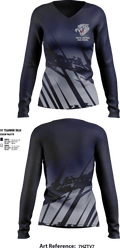 South Central High School Basketball 35713191 Women's Long Sleeve V-neck Shirt - 1