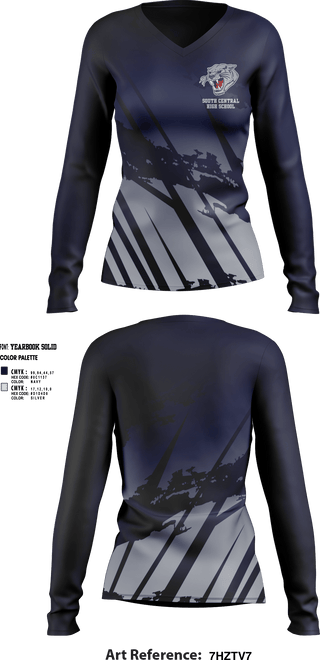 Womens Long Sleeve Vneck Shirt, South Central High School Basketball, Women's Basketball, Teamtime, Team time, sublimation, custom sports apparel, team uniforms, spirit wear, spiritwear, sports uniforms, custom shirts, team store, custom team store, fundraiser sports, apparel fundraiser