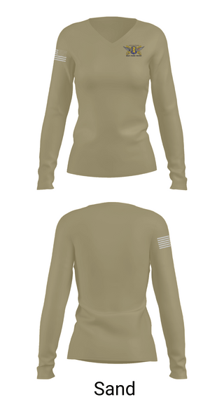 Womens Long Sleeve Vneck Shirt, E Trp 2-6 CAV, 25th CAB, 25th INF, , Teamtime, Team time, sublimation, custom sports apparel, team uniforms, spirit wear, spiritwear, sports uniforms, custom shirts, team store, custom team store, fundraiser sports, apparel fundraiser