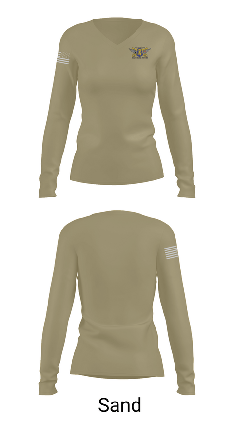 Womens Long Sleeve Vneck Shirt, E Trp 2-6 CAV, 25th CAB, 25th INF, , Teamtime, Team time, sublimation, custom sports apparel, team uniforms, spirit wear, spiritwear, sports uniforms, custom shirts, team store, custom team store, fundraiser sports, apparel fundraiser
