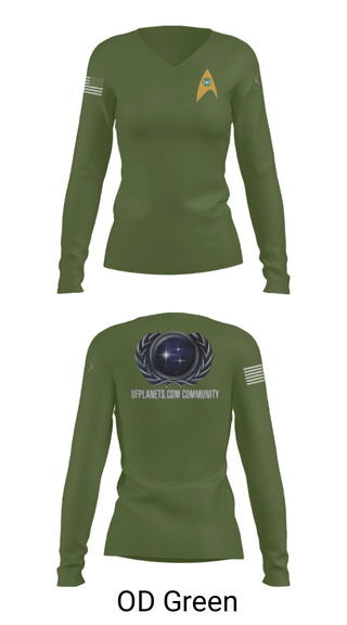 Womens Long Sleeve Vneck Shirt, UFP, Air Force, Teamtime, Team time, sublimation, custom sports apparel, team uniforms, spirit wear, spiritwear, sports uniforms, custom shirts, team store, custom team store, fundraiser sports, apparel fundraiser
