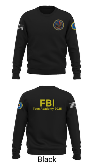 Crew Neck Sweatshirt, FBI Citizens Academy, , Teamtime, Team time, sublimation, custom sports apparel, team uniforms, spirit wear, spiritwear, sports uniforms, custom shirts, team store, custom team store, fundraiser sports, apparel fundraiser